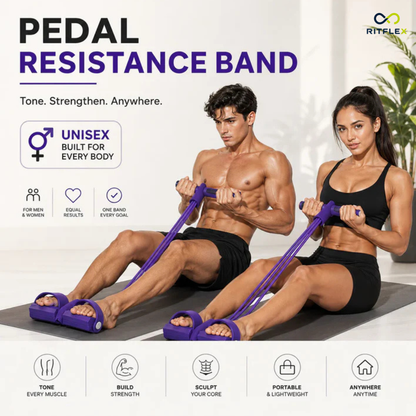 Pedal Resistance Band for Working Out, Durable Natural Rubber Exercise Bands,