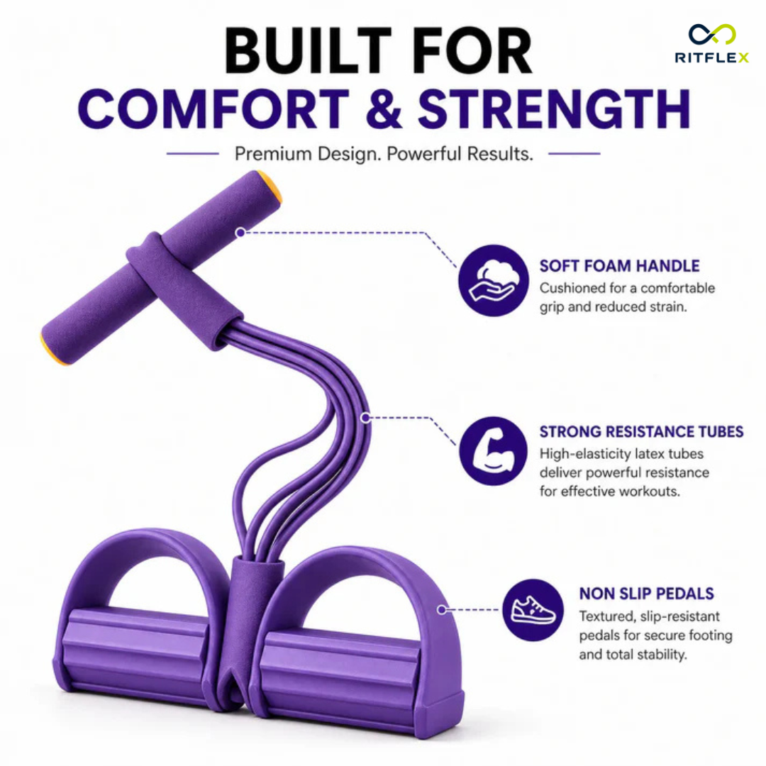 Pedal Resistance Band for Working Out, Durable Natural Rubber Exercise Bands,