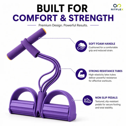 Pedal Resistance Band for Working Out, Durable Natural Rubber Exercise Bands,