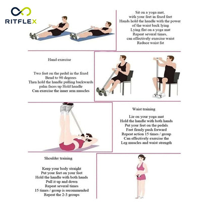 Pedal Resistance Band for Working Out, Durable Natural Rubber Exercise Bands,