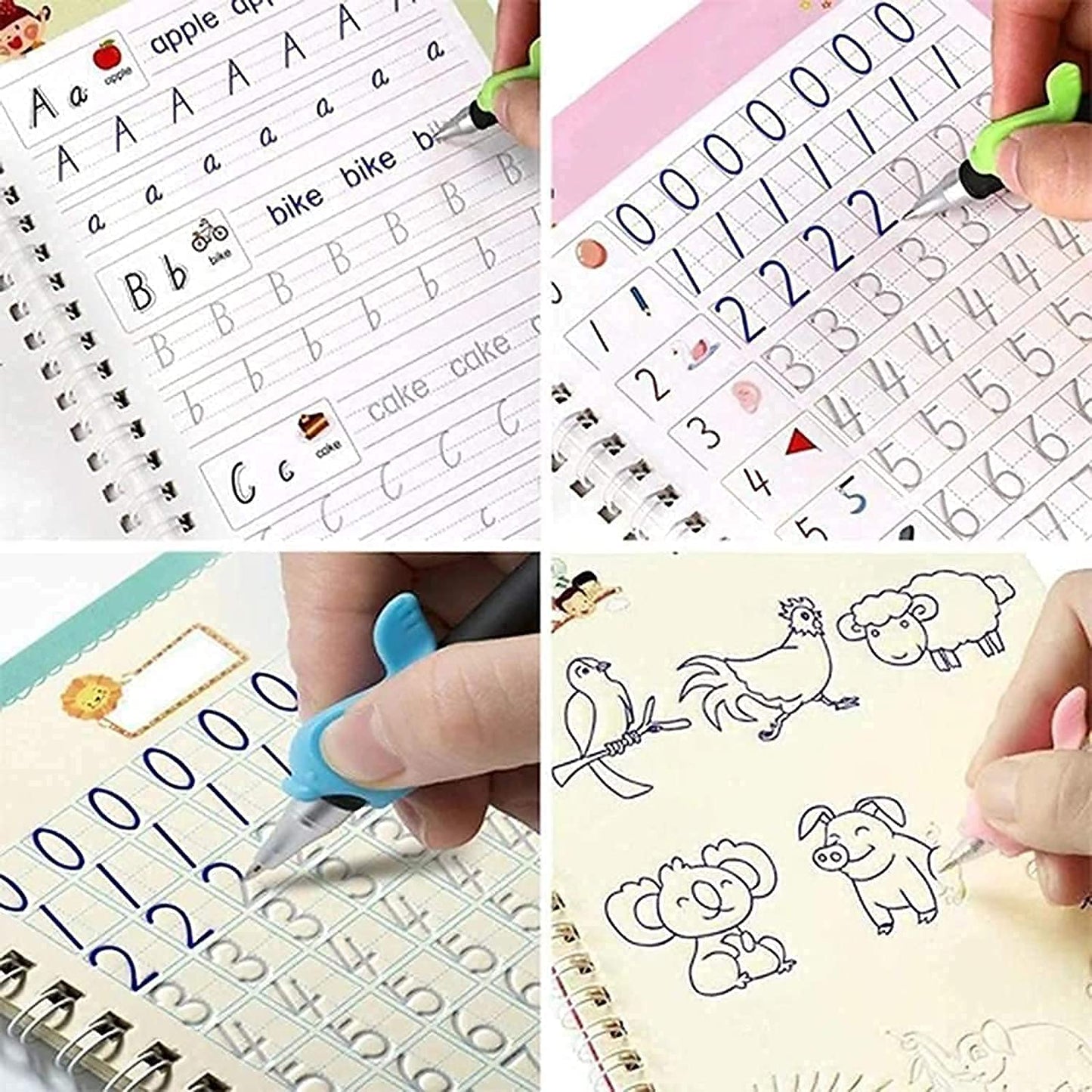 Magic Practice Copybook, (4 BOOK +1 PEN + 10 REFILL)