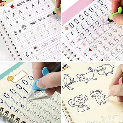 Magic Practice Copybook, (4 BOOK +1 PEN + 10 REFILL)