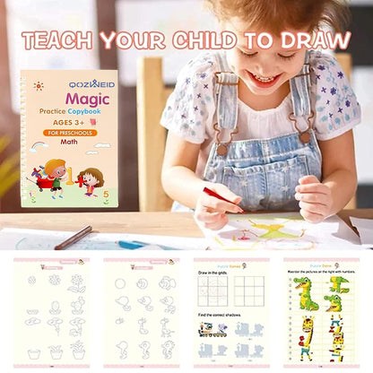 Magic Practice Copybook, (4 BOOK +1 PEN + 10 REFILL)