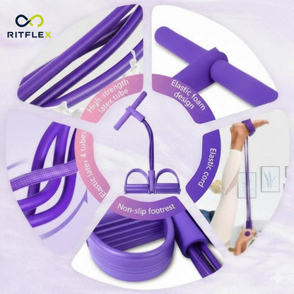 Pedal Resistance Band for Working Out, Durable Natural Rubber Exercise Bands,